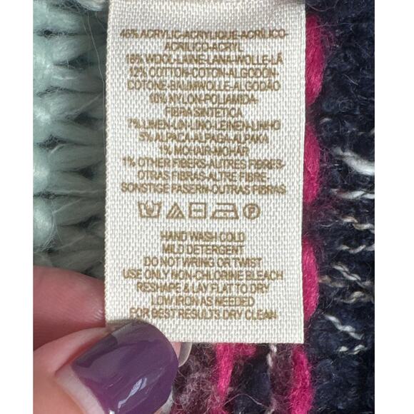 Free People Silver Reed Fair Isle Chunky Knit Sweater Size XS - Picture 6 of 10